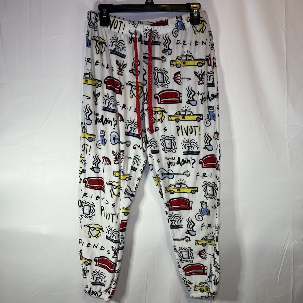 Friends TV Show Small Pajama Pants Sleepwear Fleece Soft Cozy Loungewear Pockets